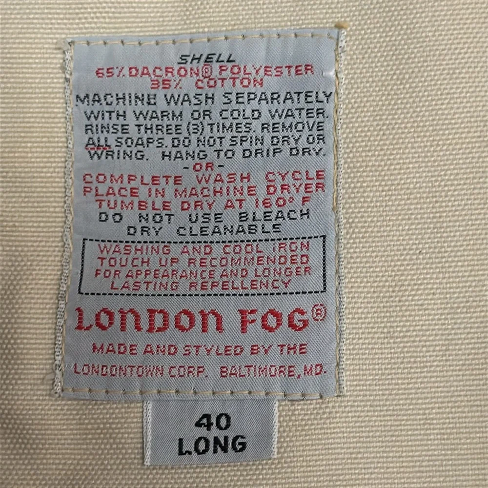 Vintage London‎ fog trenchcoat men’s size 40 long